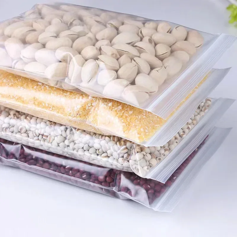 100-300 Stuks Dikker Rits Verzegelde Zakken Doorzichtige Plastic Opbergzak Voor Kleine Sieraden Voedselverpakking Hersluitbare Ritsen Afdichting Etui