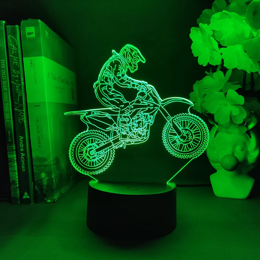 Racing Motorcycle 3D Visualization Led Night Light For Bedroom Dirt Bike Lava Lamp Children\'s Room Decor Boyfriend Birthday Gift