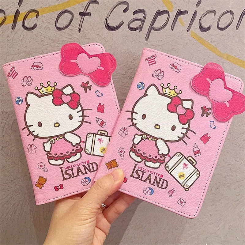 

Симпатичная сумка для паспорта Sanrio Hello Kitty, сумка для паспорта, сумка для удостоверения личности, защитный чехол, многофункциональная сумка для карт, сумка для хранения авиабилетов