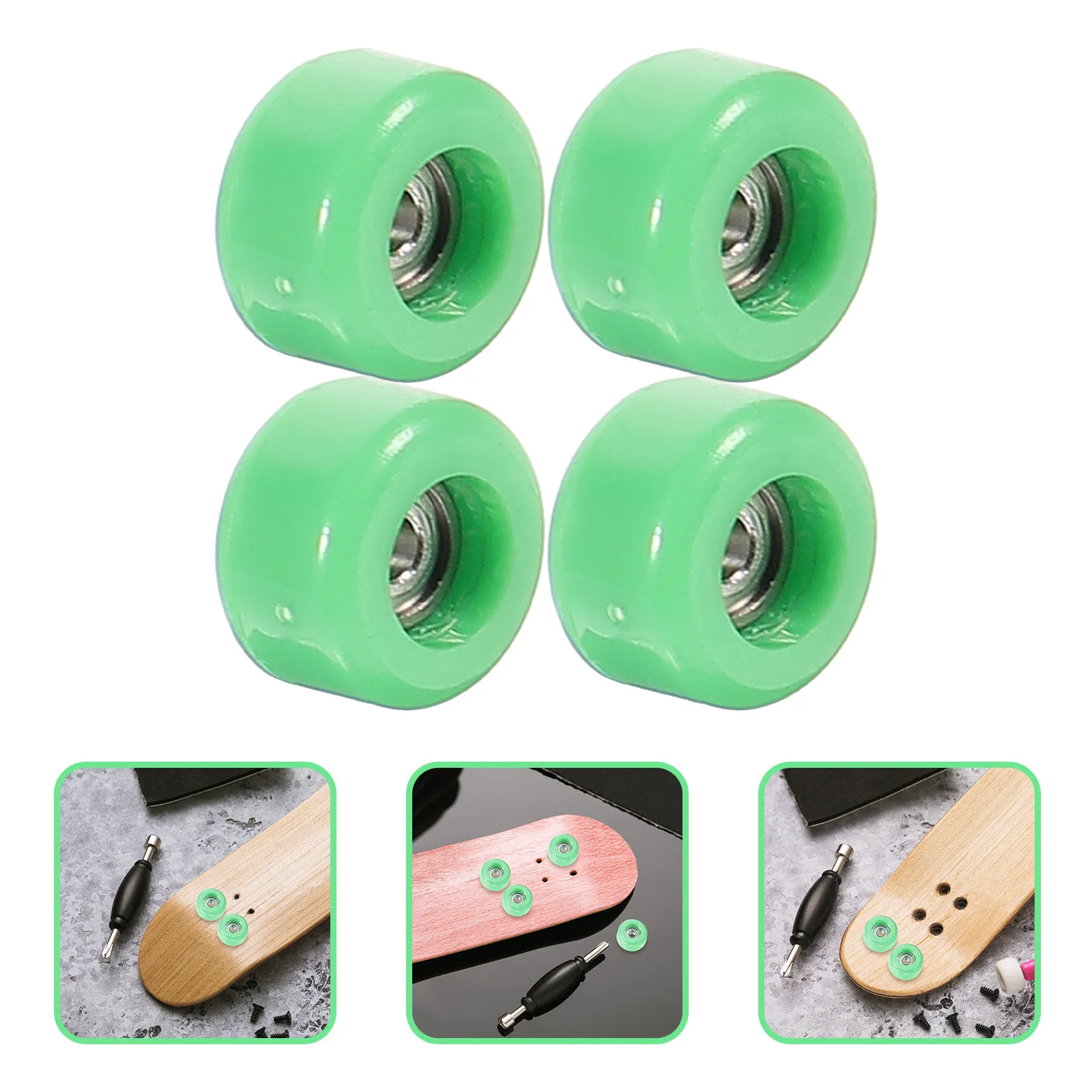 

4Pcs Finger Skate Roller Lifelike Simulation Portable Finger Sports Stress Relief Coordination Educational Fingerboard Trucks