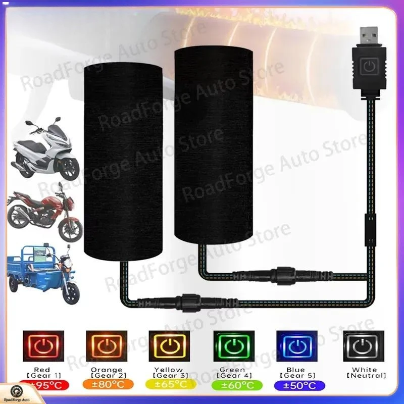 for Extractme Motorcycle Heated Handlebars USB Adjustable Insulated Grips for Scooter Bike Winter Warm Accessories