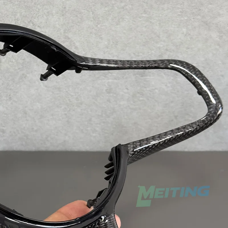 Steering wheel button frame is processed with carbon fiber material to enhance the interior texture for VW Golf 7 GTI GTE R
