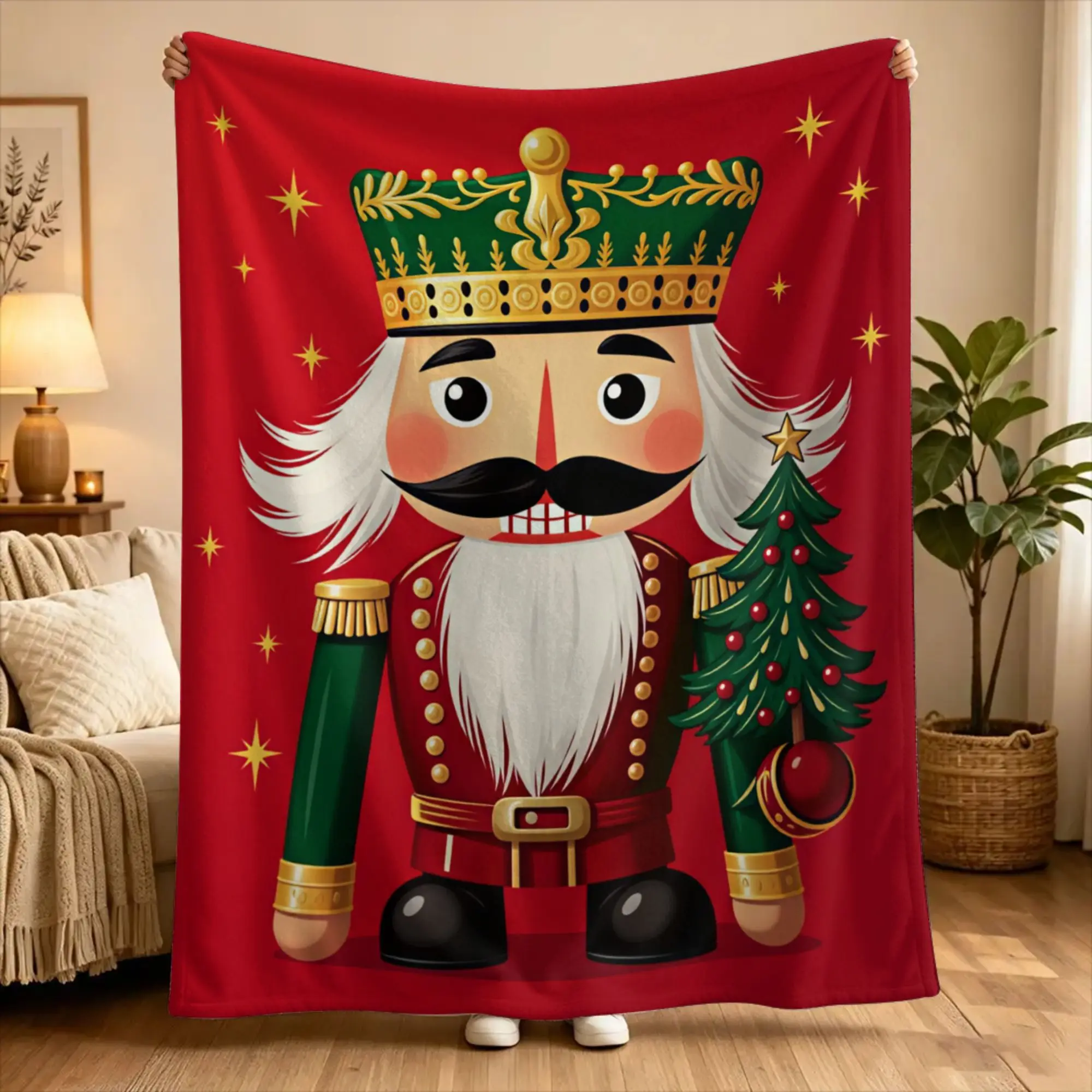 Christmas Nutcracker Blanket  Picnic Flannel Throw Blanket For Couch Chair Super Soft Custom Quality Bedspread Gift Idea