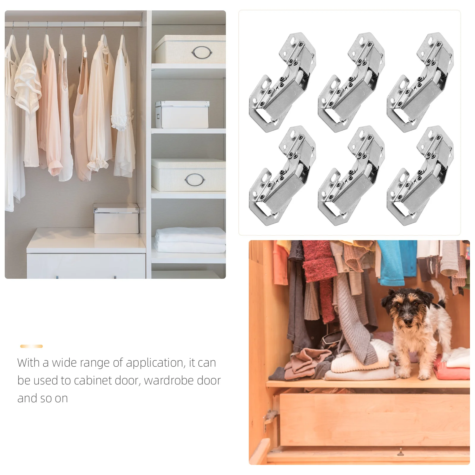 

6pcs Hinges Hydraulic Door Soft Close Cabinet For Cabinet Door Hinge Wardrobe Closet Furniture Metal Steel Hinge