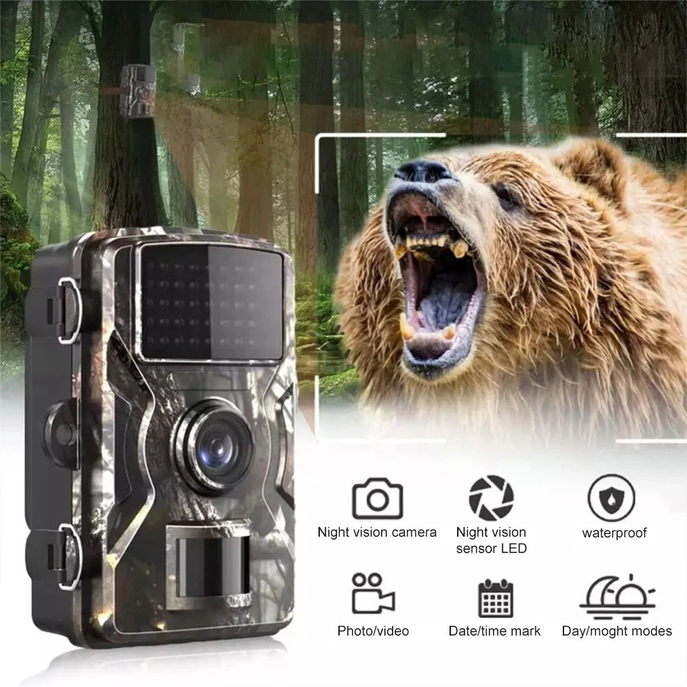 Mini Trail Camera 16MP 1080P Wildlife Scouting Camera with 12M Night Vision Motion Sensor IP66 Waterproof Monitoring Tracking