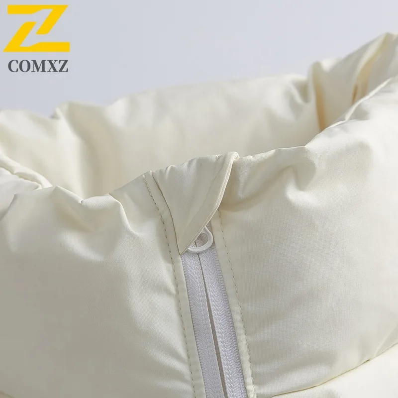 COMXZ الرجال سترة منتفخة الوقوف طوق تزلج الشارع الدافئة فضفاضة السفر القطن وسادة مبطنة يندبروف الثلوج في الهواء الطلق جواكت شتوية
