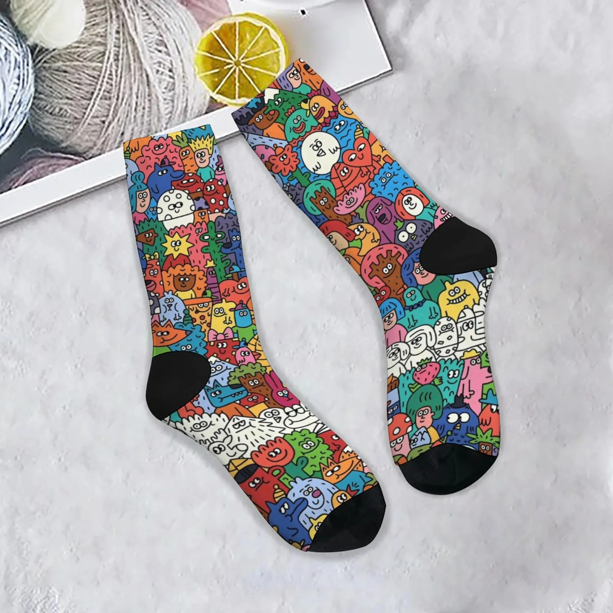Neuheit Harajuku Cartoon Charakter Stil Casual Socken Bequeme Atmungsaktive Nicht-slip männer Socken Straße Hip Hop Crew Socken geschenk
