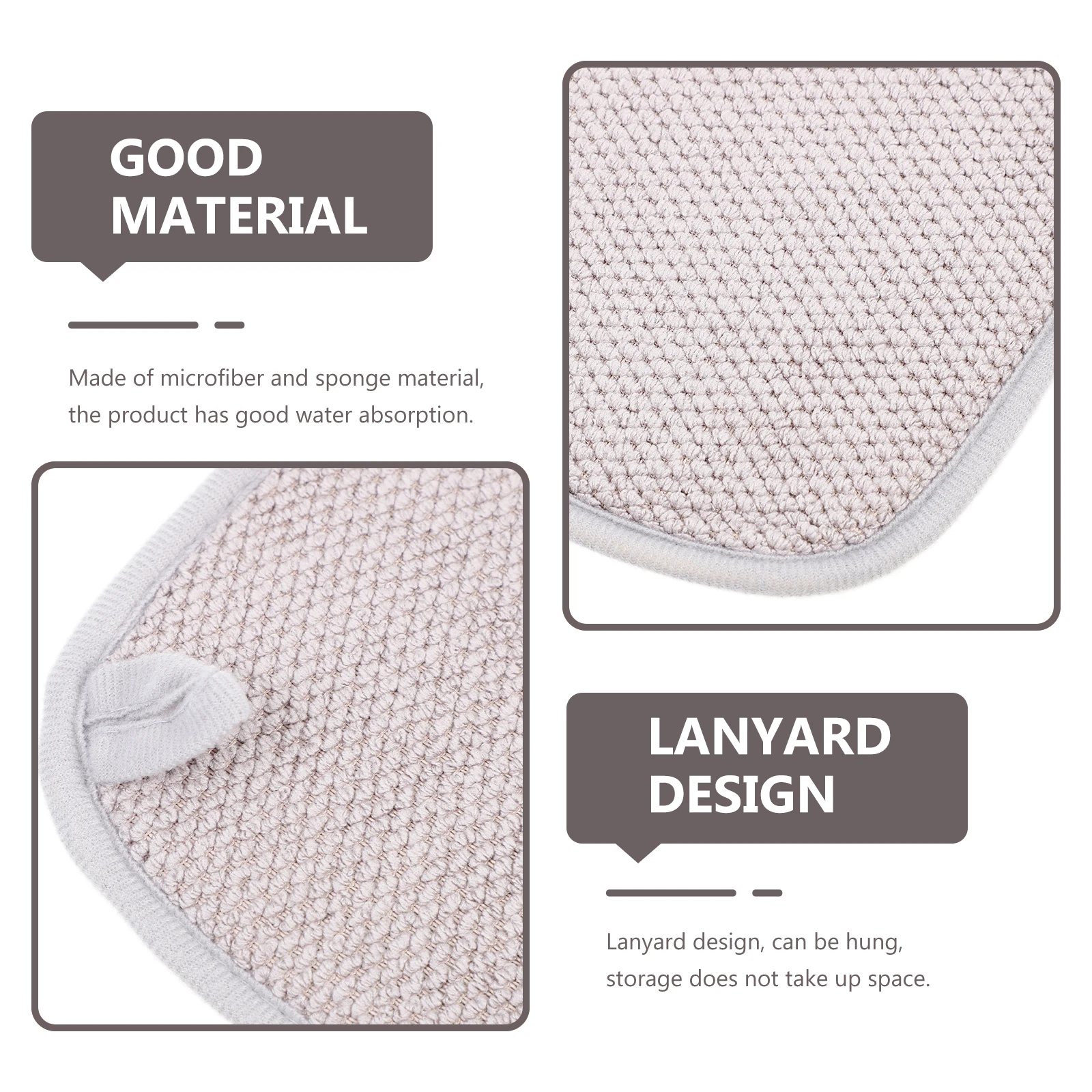 

2pcs Quick-Dry Absorbent For Tableware Drying Pad Reusable Washable Counter Mat Kitchen Accessory Household Dish Mat