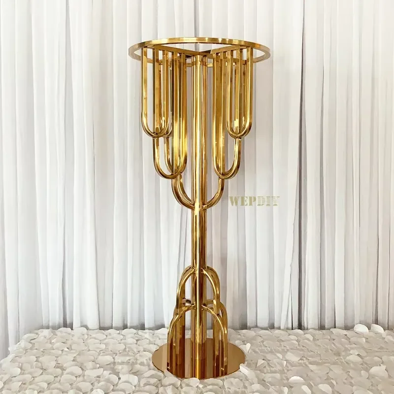 European style golden wedding table vase metal road festival celebration decoration venue arrangement OUGE 2 sizes