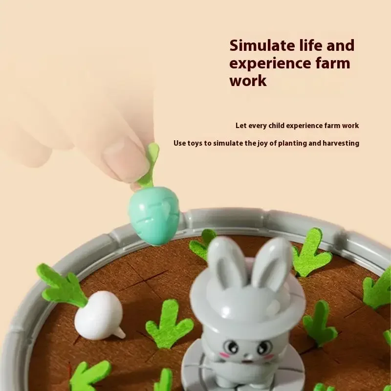 1 Set Montessori Toddler Baby Pull Out Radish Toys Memory Sorting Fine Motor Skills Education Fun Carrot Harvest Desk Game