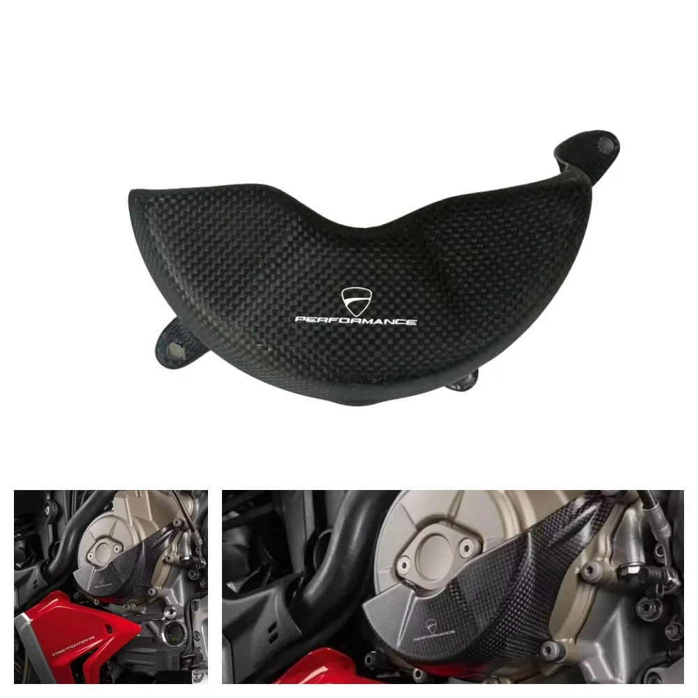 

For Ducati Panigale V4 V4S V4R V4SP 2018-2024 2025 Carbon Fiber Left Engine Protection Cover Moto Alternator Cap Fairing protec