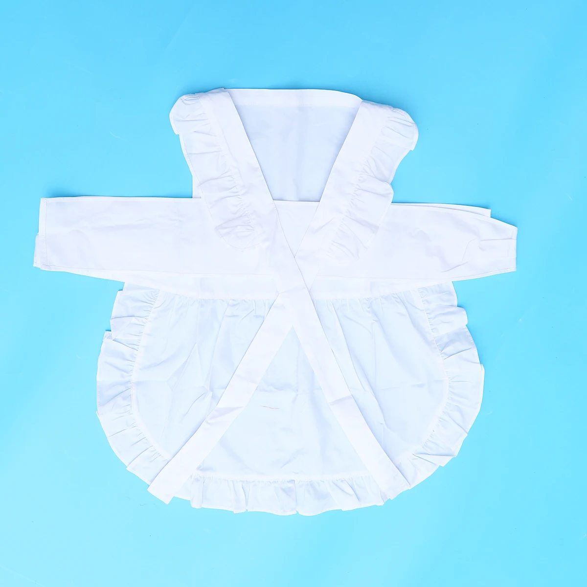 

1pc Cotton Maid Apron Reusable Flower Design Waist Tie Retro Cooking Apron For Women Ladies Girls Machine Washable White