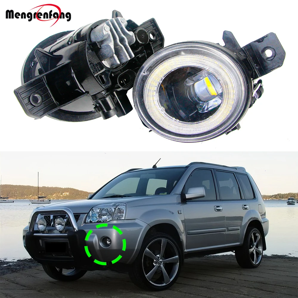 2 X Angel Eye LED Fog Light DRL 30W 8000LM Samochodowe światła przeciwmgielne do jazdy dziennej H11 do Nissan X-Trail Xtrail (T30) 2004 2005 2006 2007