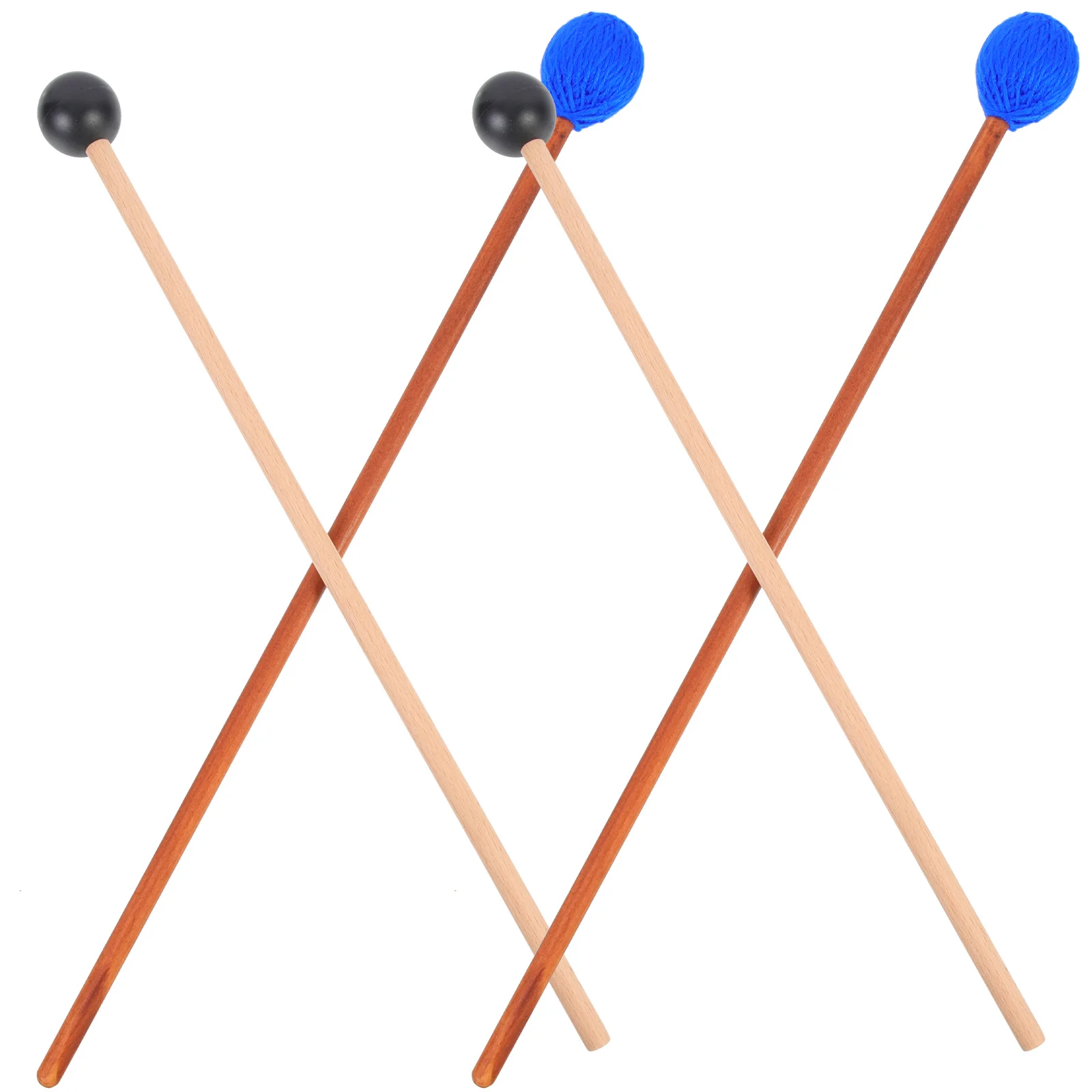 

2Pairs Marimba Hammer Plastic Shaft Soft Grip Mallets for Percussion Instruments Xylophone Drum Practice Portable Comfortable