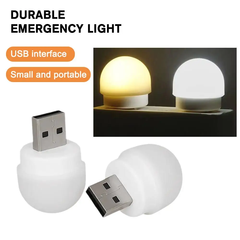 Rechargeable Lamp USB Plug Light Power Bank Charging USB Small Book Lamps LED Eye Protection Reading Round Night Light