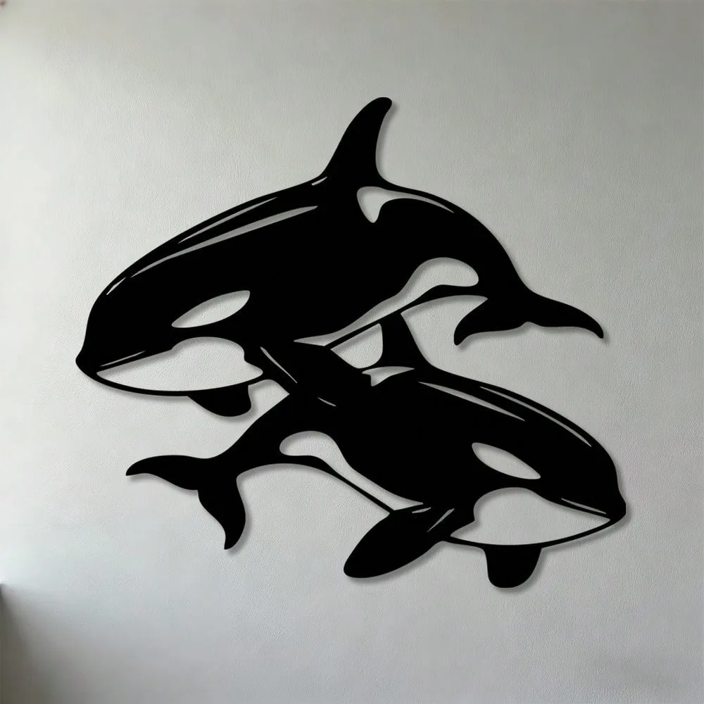 CIFbuy  Modern Coastal Metal Whale Aluminum Wall Art 12x16 Inch Waterproof Durable Decor for Living Room Bedroom