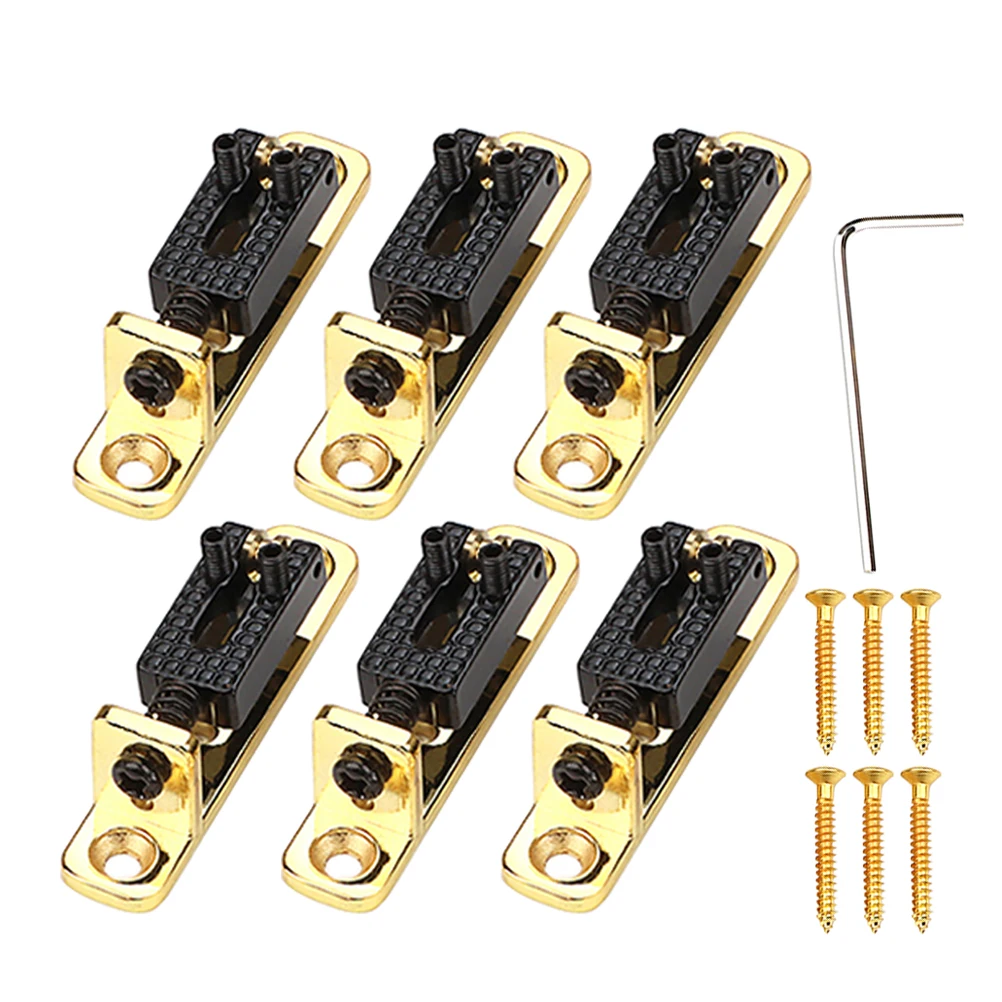 

3 Pcs Guitar Bridge Set for Electric Saddle Parts Metal Accessories Replacement Bridges and Saddles