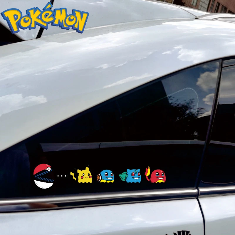 Pokemon Pac-Man Stickers Pikachu Charmander Bulbasaur Squirtle Car Decoration Strip Stickers Children\'s Toys Birthday Gifts