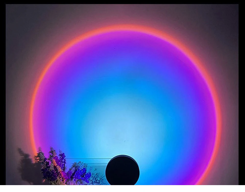USB LED Sunset Lamp Projector Night Light Golden Hour Photography Wall Decor Living Room Bedroom Home Atmosphere Ambient Light