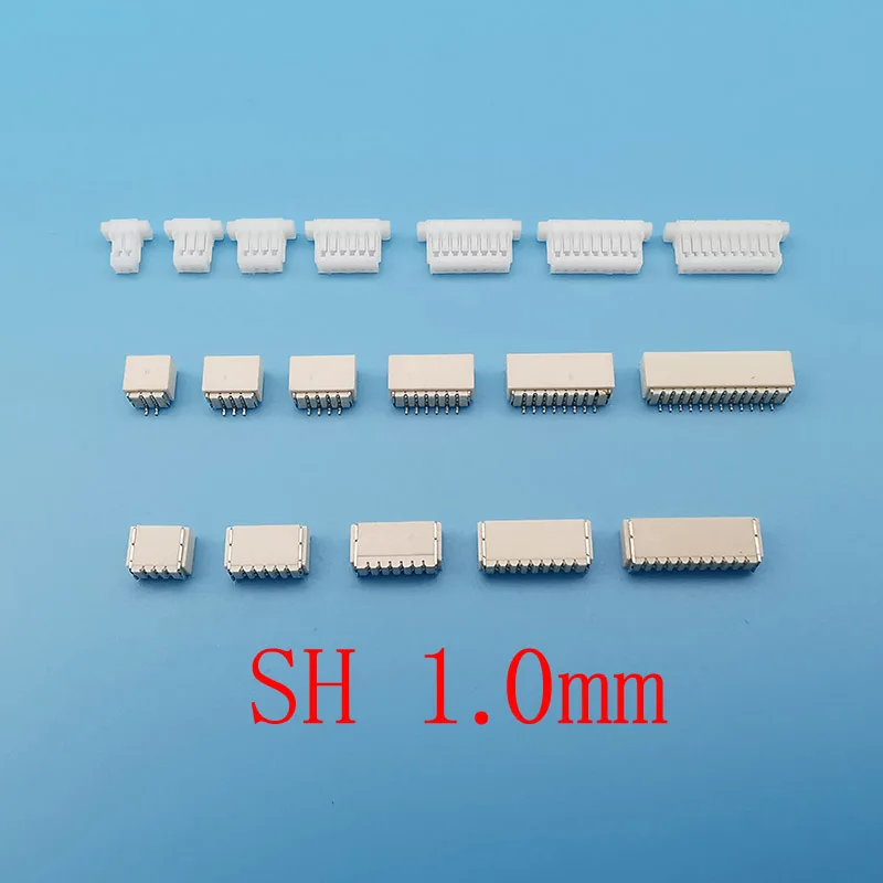 50Pcs JST SH1.0 1.0mm Pitch Male / emale Plastic Housing Connector 2/3/4/5/6/7/8/9/10 Pin Vertical/Horizontal Type Socket Shell