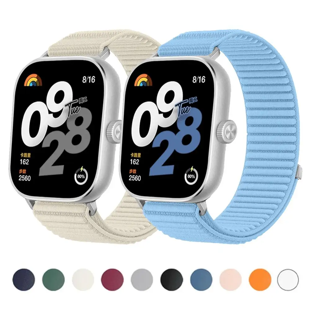 

Nylon Loop Strap for Redmi Watch 5/4 Metal Buckle Band for XIAOMI Mi Band 9/8Pro Adjustable Sport Correa Replacement Bracelet
