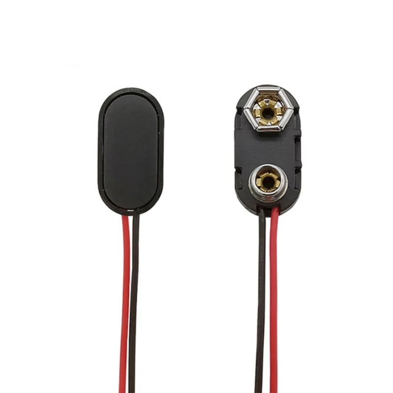 10 Pcs 9V Battery Connector Clip with Wires Harness Holder I-Type Plastic Housing Pigtail for 9volt Terminals Dropship