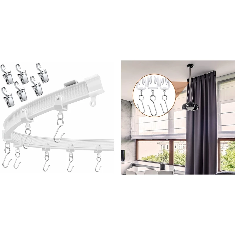 Flexible Bendable Ceiling Curtain Track, Ceiling Mount For Curtain Rail, Room Divider Ceiling Track For Curtains