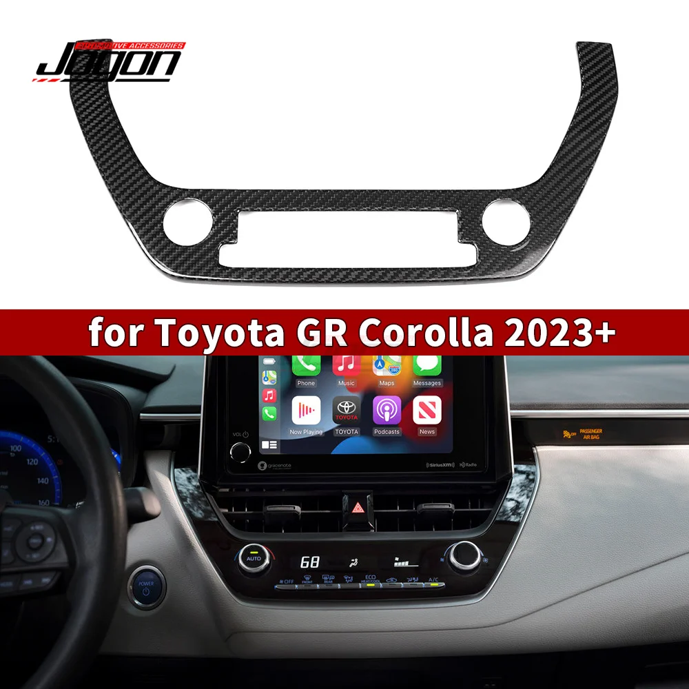 

Real Dry Carbon Fiber Dashboard Audio Multimedia Trim Cover Interior Accessories For Toyota GR Corolla 2023-2025