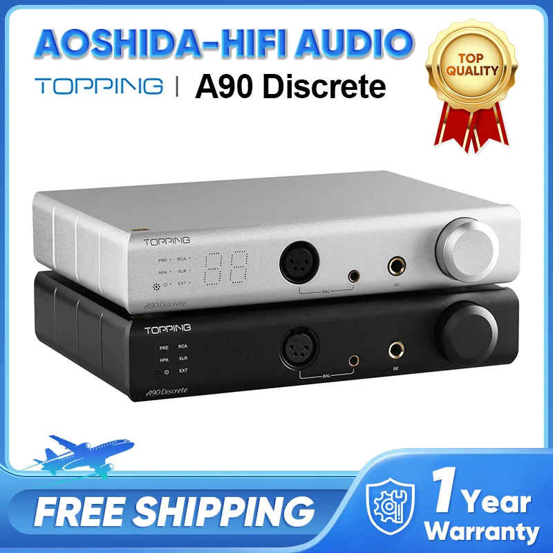 

Topping A90 Discrete Headphone Amplifier Fully Discrete NFCA 6.35MM SE 4 PIN XLR Balanced Headphone Amp 9800mW*2 Pre Amplifier