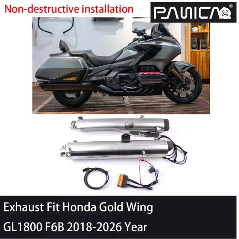 For Honda Gold Wing GL1800 2018-2026 Motorcycle Adjustable Exhaust System Dual Exhaust Muffler Pipes Stainless Steel Motorcycle