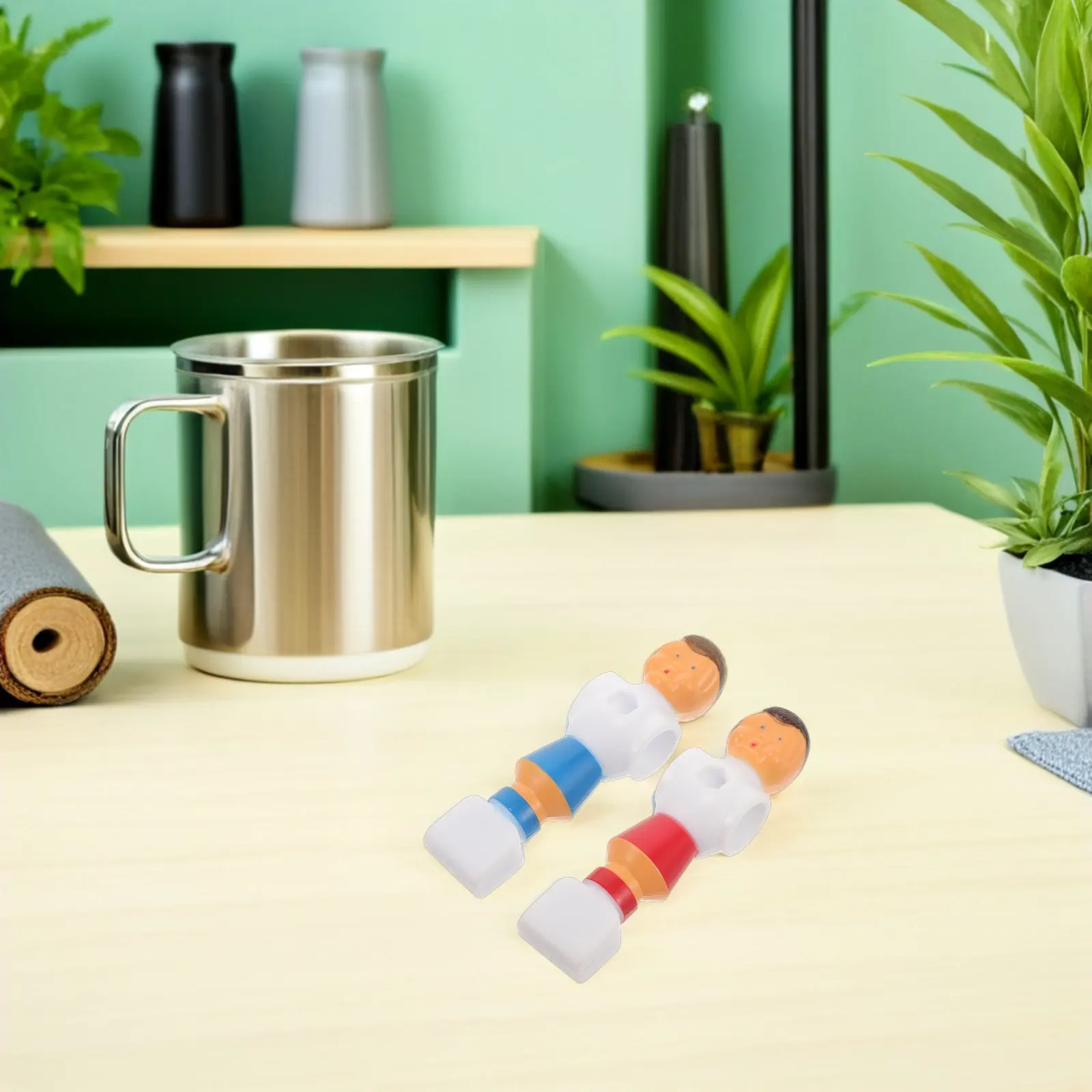 

8Pcs Foosball Player Figures Red Set PVC Table Football Replacement Parts for Tabletop Foosball Table Accessories