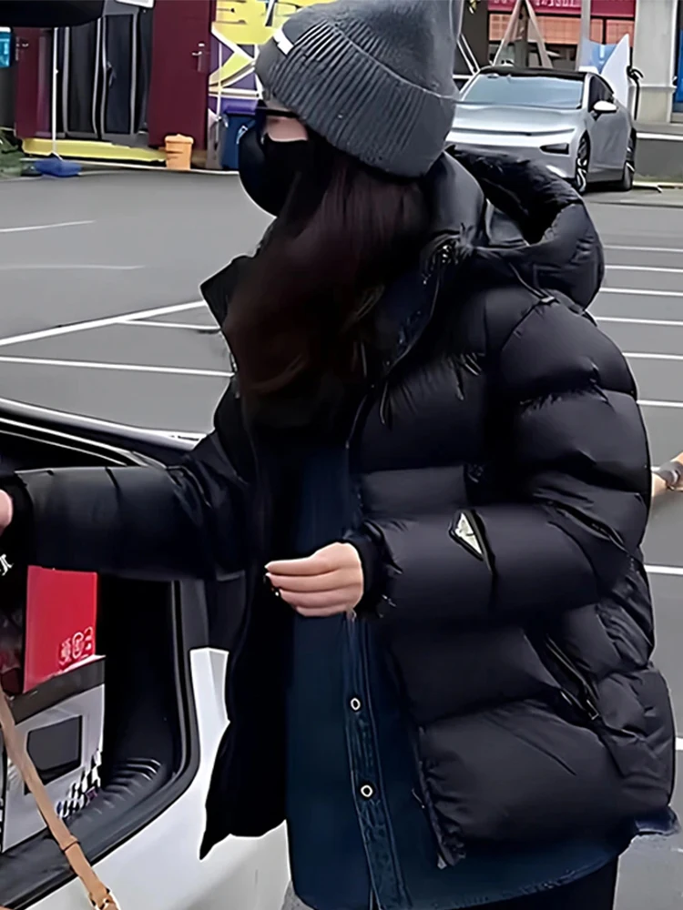 

Faionable ort down Cotton Jaet Women's Loose Sle Bread Coat Winter New Arrival Korean Version Warm Zipper Hooded Coat