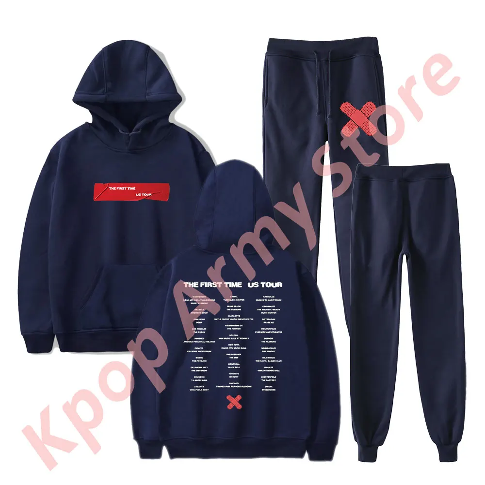 The Kid Laroi Tape Black Tour Hoodies Set The First Time Logo Merch Women Men Fashion Casual Sweatshirts