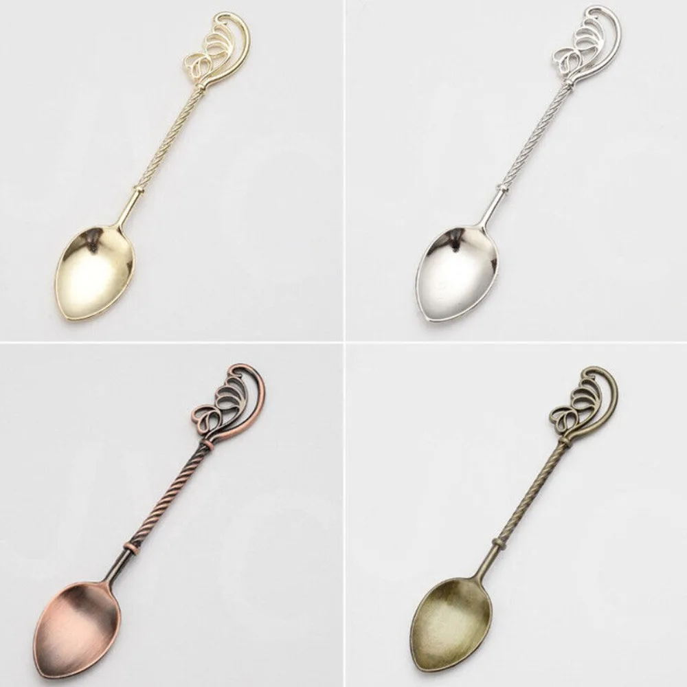 New Vintage Alloy Coffee Spoon Tableware Elegant Stirring Spoons Mirror polished High-quality Soup Spoon