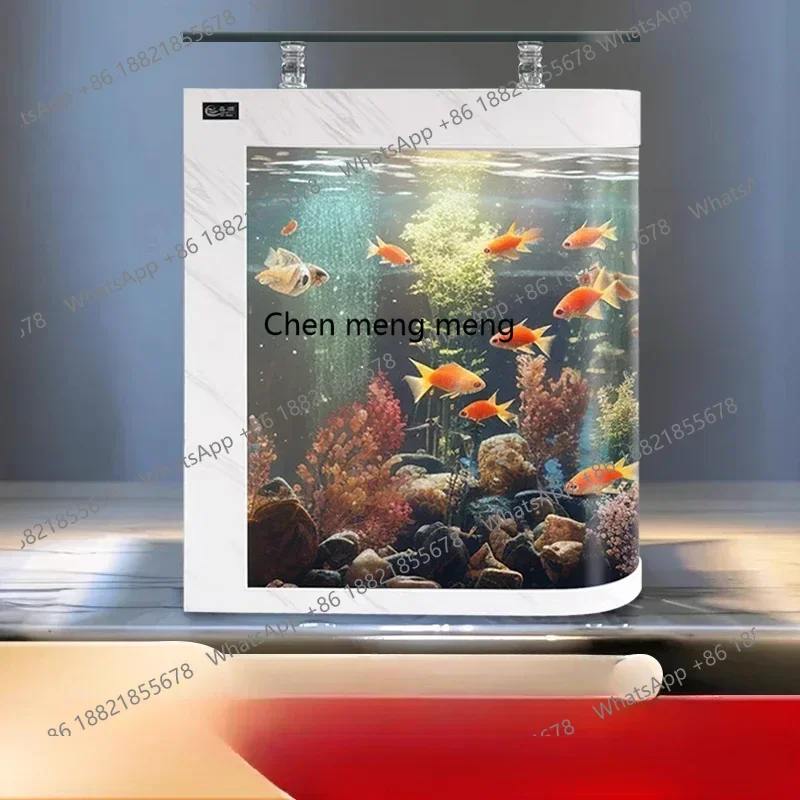 G153 S Medium and large floor-to-ceiling goldfish tank aquarium lazy water-free ultra-white glass living room fish tank landscap