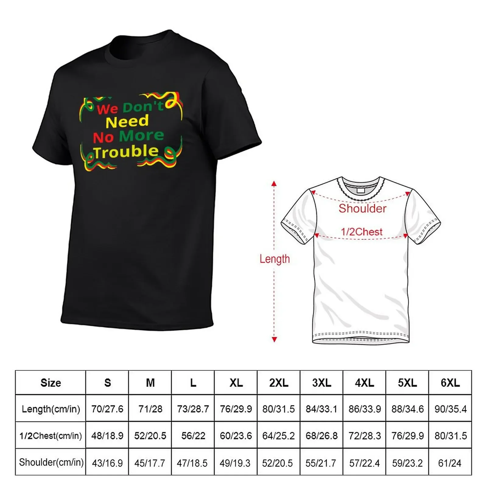 BOB MARLEY NO MORE TROUBLE Transparent For Black Products T-Shirt tees clothing for men