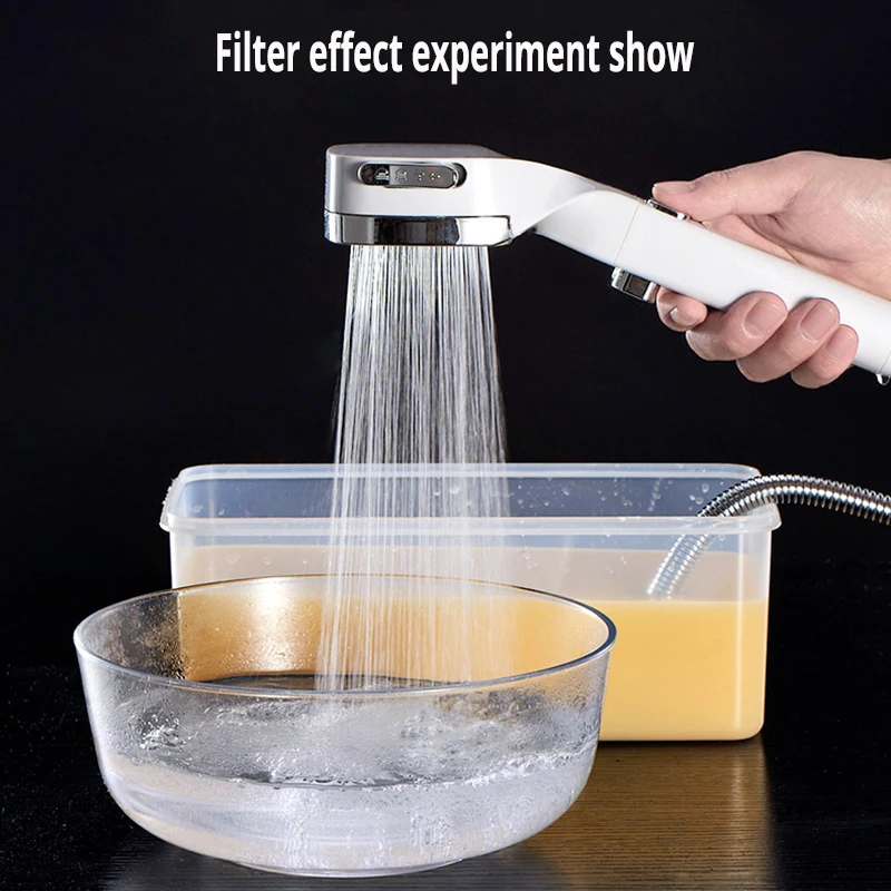 4 Modes High Pressure Shower Head With Switch On Off Button Sprayer Water Saving Adjustable Shower Nozzle Filter For Bathroom