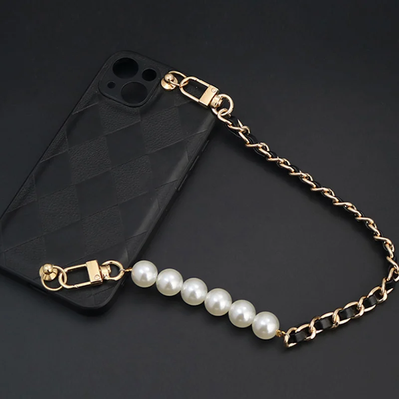 Imitation Pearl Chain Bag Chain Wrist Bag Strap Handle 36cm New PU Women Purse Bag Belt Clutch Bag Strap Replacement Wallet Belt