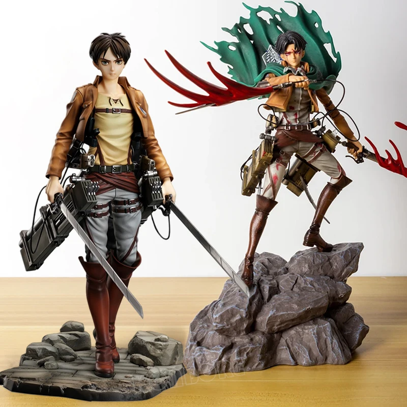 Attacco su Titano Eren Yeager Figura Anime Shingeki no Kyojin Levi Ackerman Action Figure Mikasa Ackerman Figurine Modello Bambola Giocattoli