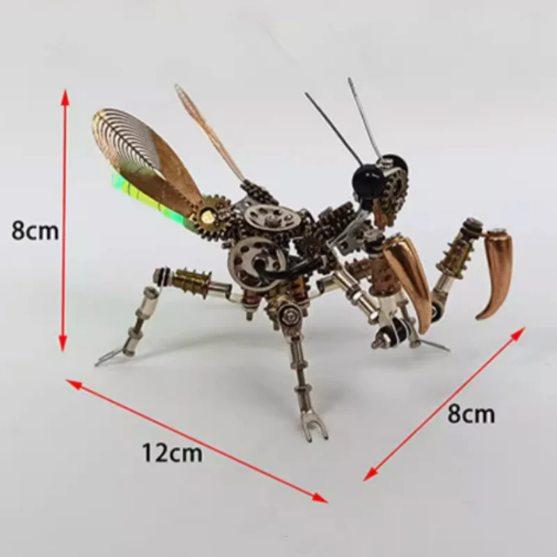 3D Puzzles Metal Luminous Dragonfly Model Kit Steampunk Mechanical Insects DIY Assembly Toy for Children Adults Gift - 255pcs