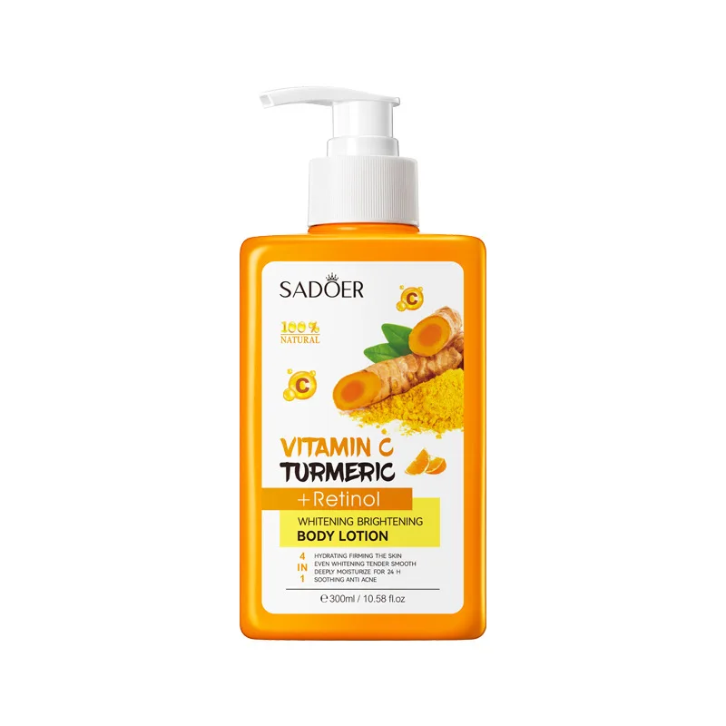 300ml Retinol Vitamin C Whitening Body Cream Moisturizing and Exfoliating and Promoting Skin Radiance Turmeric Body Lotion