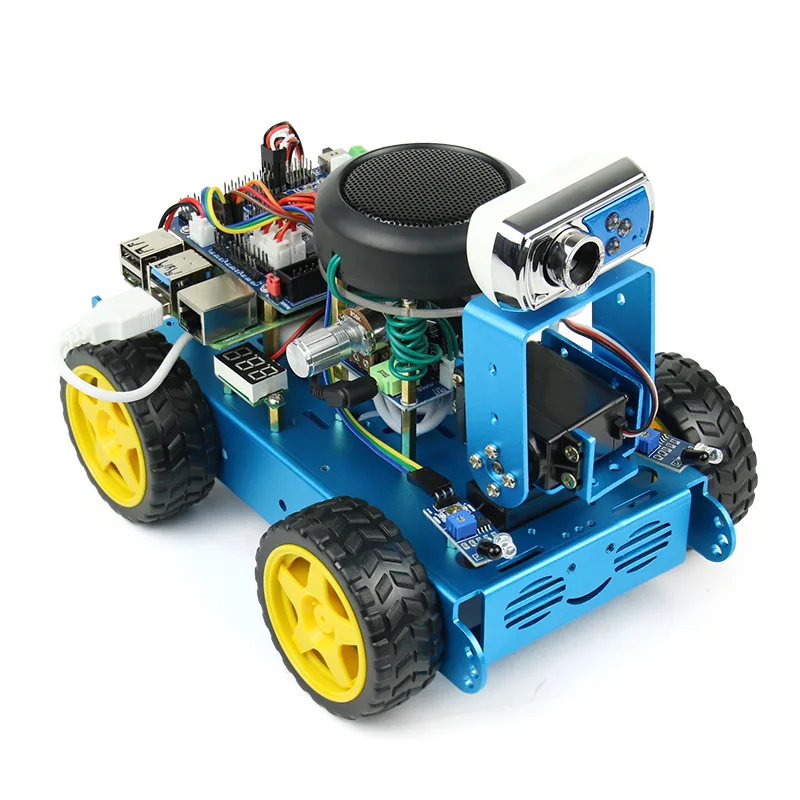 Raspberry PI 4b رؤية عجلة ذات دفع رباعي القيادة المستقلة AI الذكاء الاصطناعي TensorFlow التعلم العميق