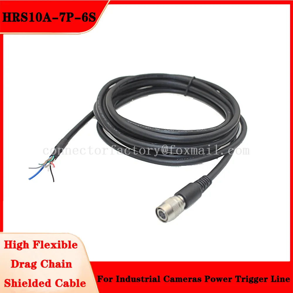 Compatible Hirose HR10A-7P-6S High Soft Power Cord Hielded Trigger Iine Compatible With Basler Hikvision Industrial Cameras