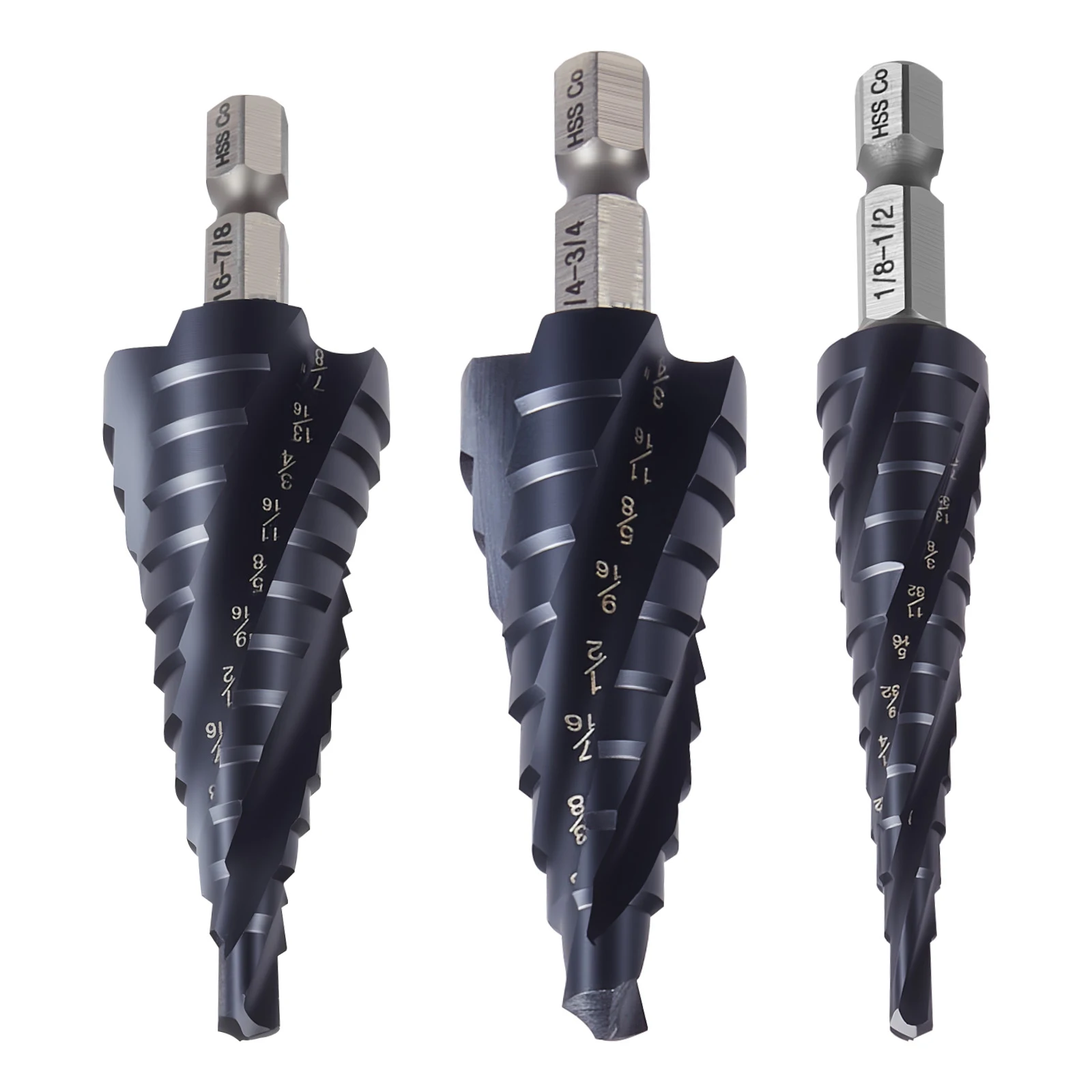 

SucceBuy Step Drill Bit TiAlN Coating Cobalt HSS High Speed Steel Four Spiral Flute Step Bit for Metal Stainless Steel Aluminum