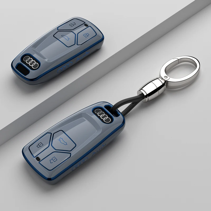 

TPU Leather Car Key Case Cover Shell Fob Keychain For Audi A6 A5 Q7 S4 S5 S7 A4 B9 A4L 4m 8W Q5 TT TTS RS 8S Coupe Accessories