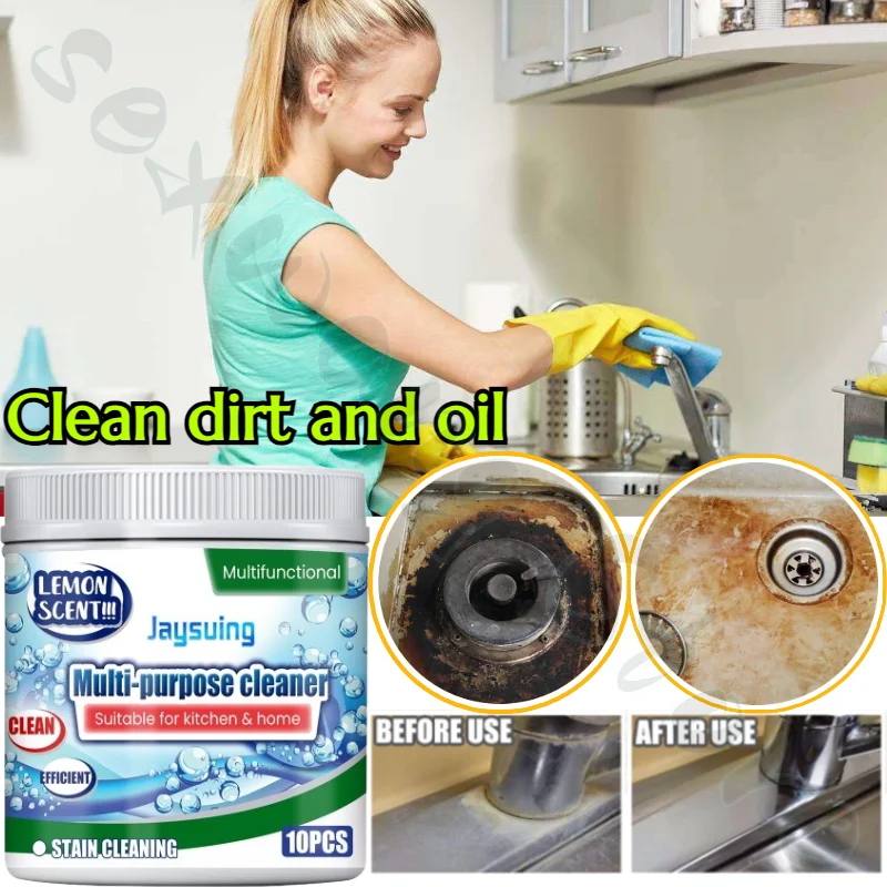 

Multifunctional Cleaning Tablets for Bathroom, Kitchen and Stove Cleaning, Dirt, Oil and Stubborn Stains Can Be Easily Removed