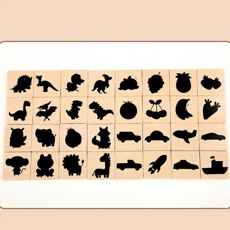 รูปร่างปริศนาไม้เงาจับคู่ปริศนาของเล่นเด็กการคิดเชิงตรรกะเทรนเนอร์รูปแบบการเรียนรู้ผลไม้ Recognition กิจกรรมสําหรับ