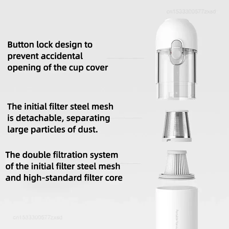 مكنسة كهربائية محمولة للسيارة من Xiaomi Mijia، ماكينة تنظيف لاسلكية صغيرة محمولة للأجهزة المنزلية، شفط الإعصار 13000Pa