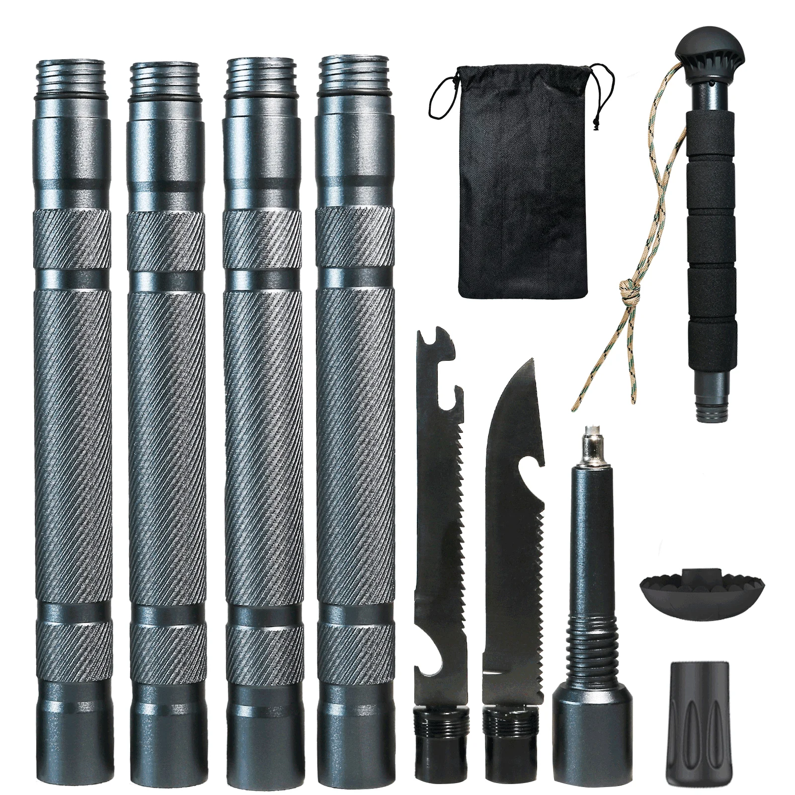 Trekkingstöcke Multifunktionale Aluminium-Wanderstöcke Ultraleicht Faltbar für Outdoor-Camping Wanderstab Verstellbarer Wanderstock – Detail 6