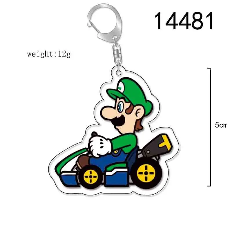 Super Mario Bros Acryl Sleutelhanger Cartoon Anime Figuur Luigi Bowser Perzik Prinses Schattige Hanger Sleutelhanger Voor Schooltas Rugzak